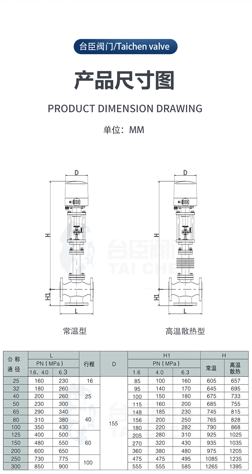 電動(dòng)三通調(diào)節(jié)閥產(chǎn)品尺寸圖 電動(dòng)三通調(diào)節(jié)閥產(chǎn)品尺寸圖
